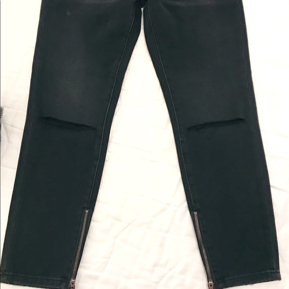 •One Teaspoon Free-bird LW Ankle Zip Denim Jeans in Black Sz 26 & 29 - Picture 6 of 13